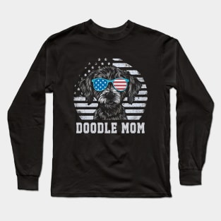 Doodle Mom endoodle Dog American Flag 4Th Of July Long Sleeve T-Shirt